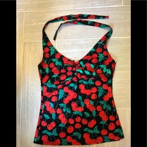 Cherry print halter top- Small